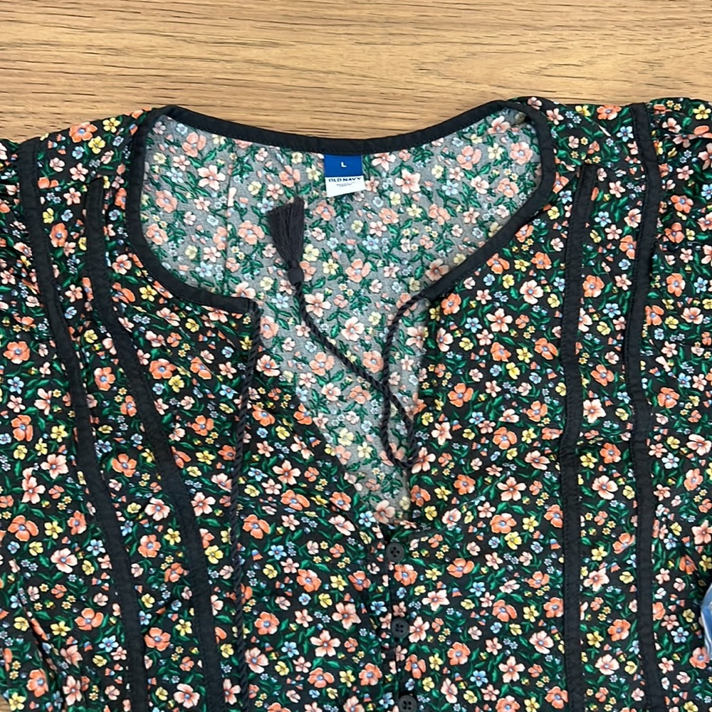 Floral Black Midi Dress — Women's Casual Summer Dress - Picture 6 of 8